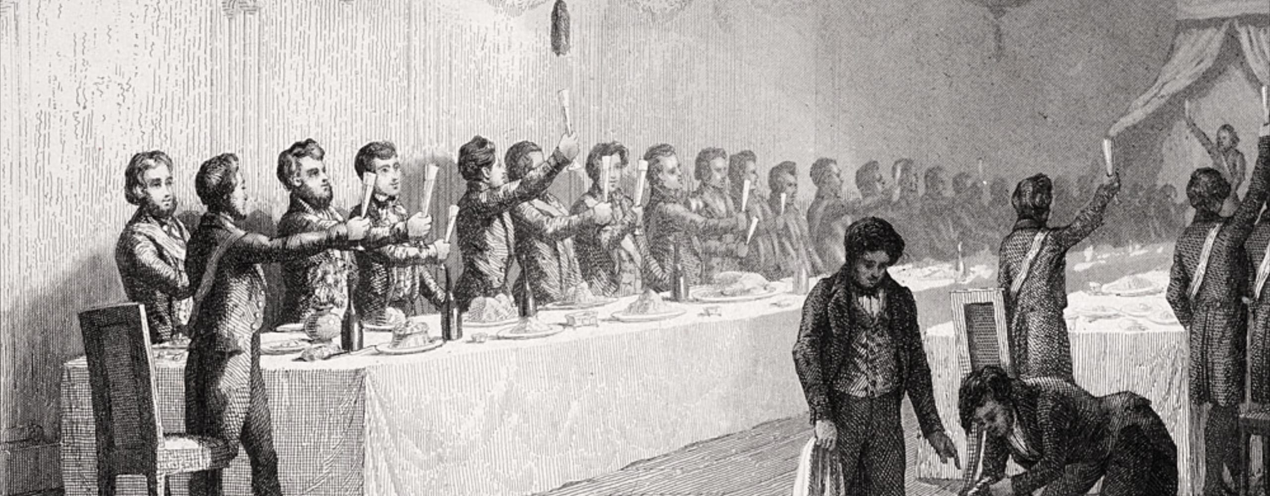 Zeichnung Banquet Maçonnique 1865 Bègue-Clavel